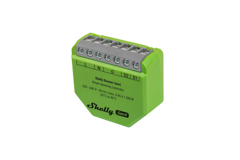 Shelly Dimmer Gen4 – Variator Inteligent de Tensiune, Wi-Fi și Bluetooth, Chip Shelly G4, Fără fir de Nul