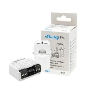 Shelly EM GEN3 Contor de energie monofazat cu 2 canale + clamp (1x transformator 50A)