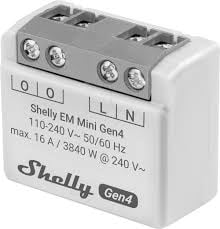 Shelly EM Mini Gen4 – Monitor de Energie Monofazat, Ultra-Compact, Wi-Fi și Bluetooth, Chip Shelly G4