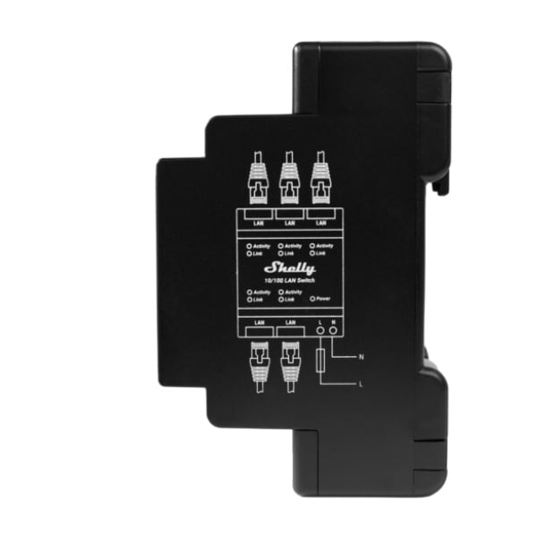 Shelly LAN Switch, cu 5 porturi, 10/100mbps, compatibil SINA DIN