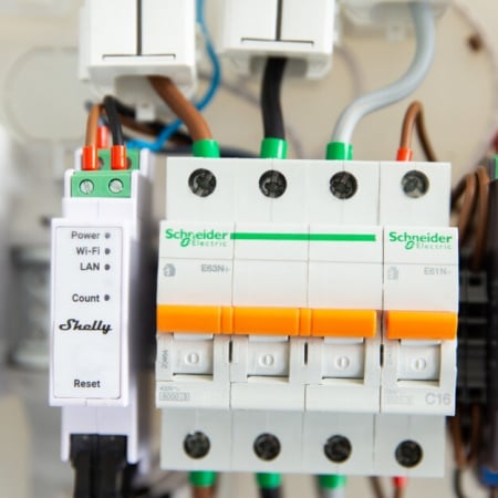 Shelly Pro 3EM (3xClamp 400A), releu wifi 3 canale si control contactor