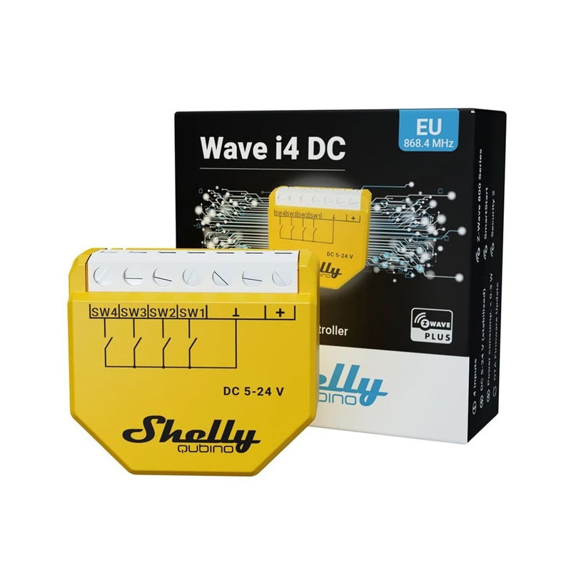 Shelly Qubino Wave i4 DC – Modul activare scene Z-Wave