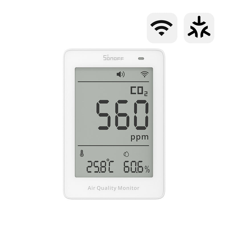 SONOFF AirGuard CO2 – Monitor inteligent CO2 cu Matter over Wi-Fi pentru calitatea aerului (SAWF-08P)