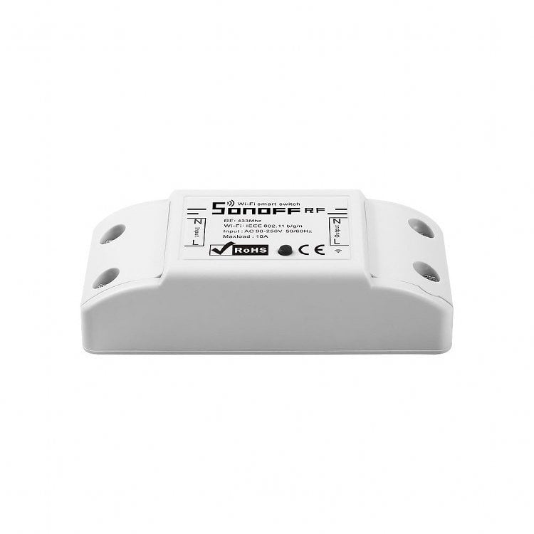 Sonoff RFR2 – Releu Inteligent Monofazat, Wi-Fi 2.4 GHz & Radiofrecvență 433 MHz, Sarcină Maxima 10A (2200W), Control Local și Cloud eWeLink