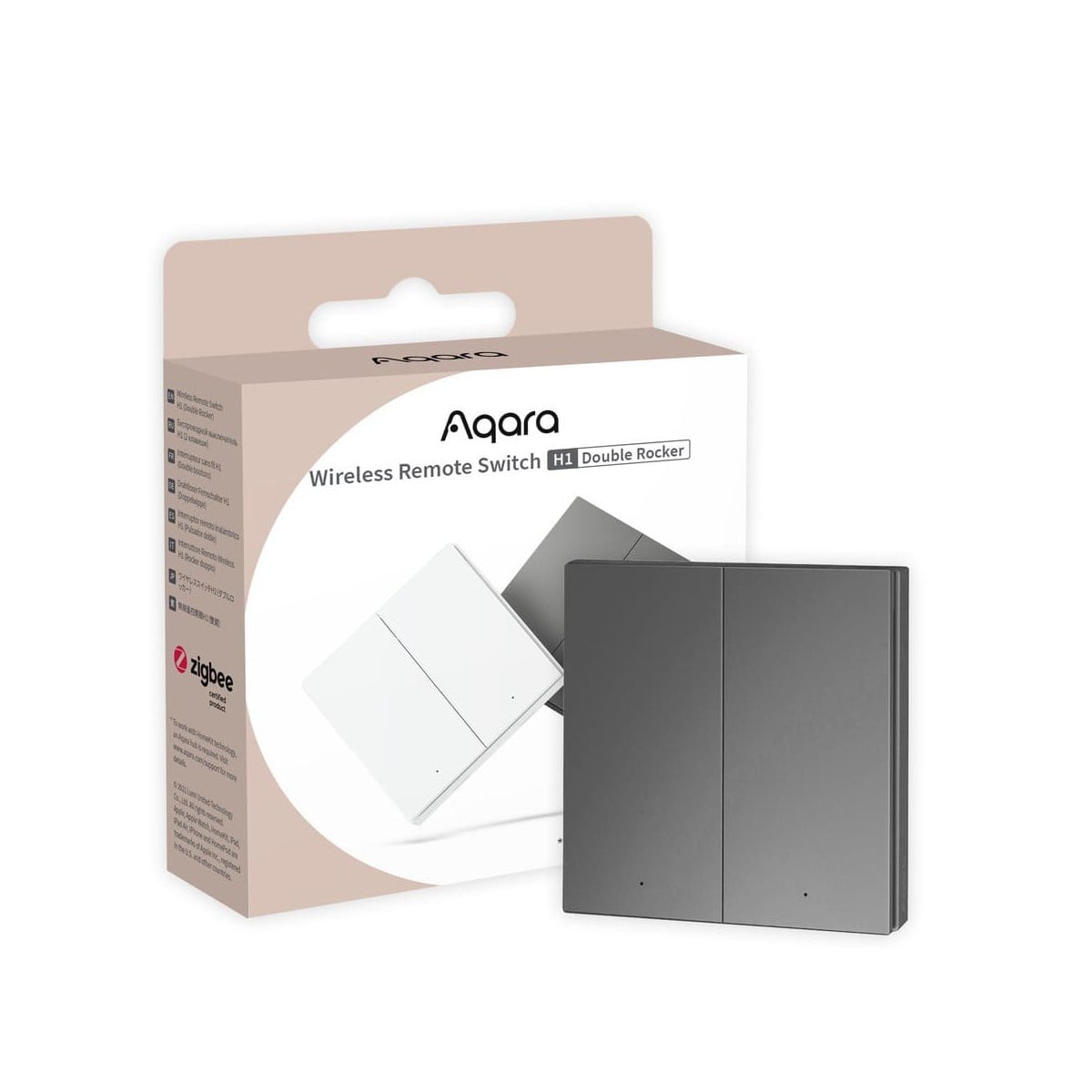 Telecomanda AQARA Wireless Remote Switch H1 Double Rocker (WRS-R02-G), Gri