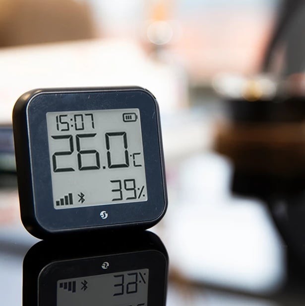 Termostat Shelly H&T Gen3 Matte Black, ecran E-ink, WiFi, control aplicatie