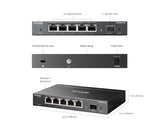 TP-Link Omada ES206X-M2 – Switch Smart Managed cu 5 Porturi 2.5G Multi-Gigabit și 1 Port 10G SFP+, Gestiune Centralizată Omada SDN