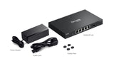 TP-Link Omada ES206XPP-M2 – Switch Smart Managed cu 4 Porturi 2.5G PoE++, 1 Port 2.5G non-PoE și 1 Port 10G SFP+, Buget PoE 120W, Gestiune Omada SDN