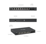 TP-Link Omada ES210X-M2 – Switch Smart Managed cu 8 Porturi 2.5G Multi-Gigabit și 2 Porturi 10G SFP+, Gestiune Centralizată Omada SDN
